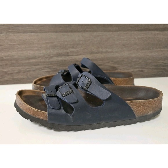 Birkenstock Shoes - Birkenstock Florida Women Sandals Size 38 US 7 Navy Blue Shoes Slip On